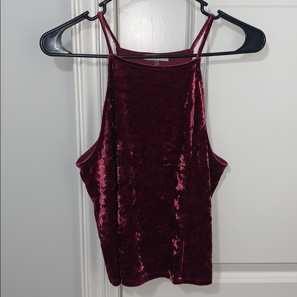 Maroon silky tank top size MEDIUM